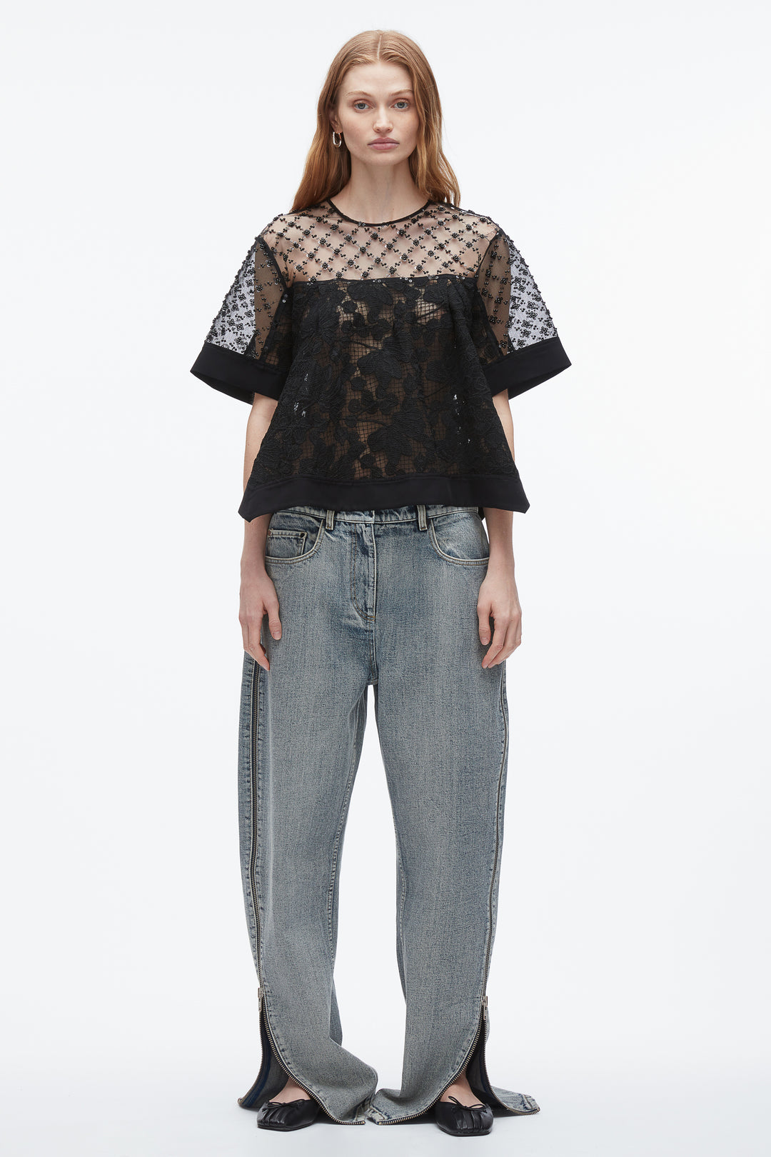 Corded Lace Organza Top