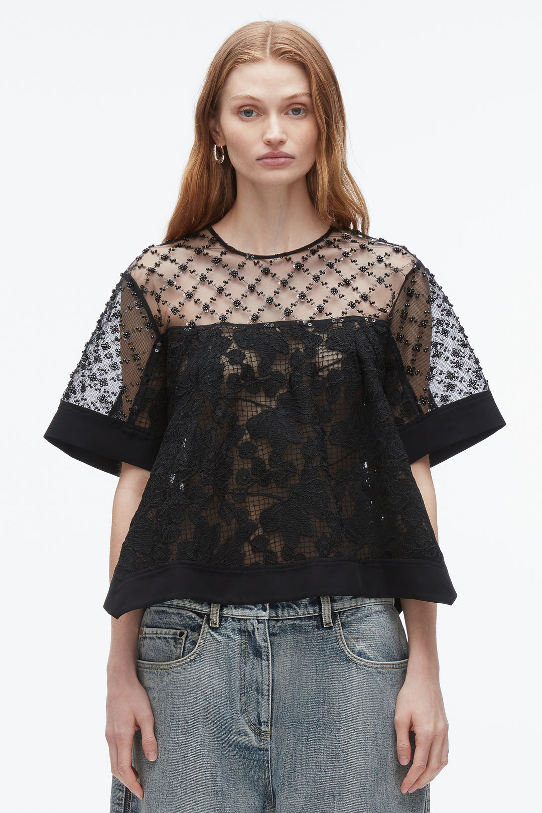 Corded Lace Organza Top