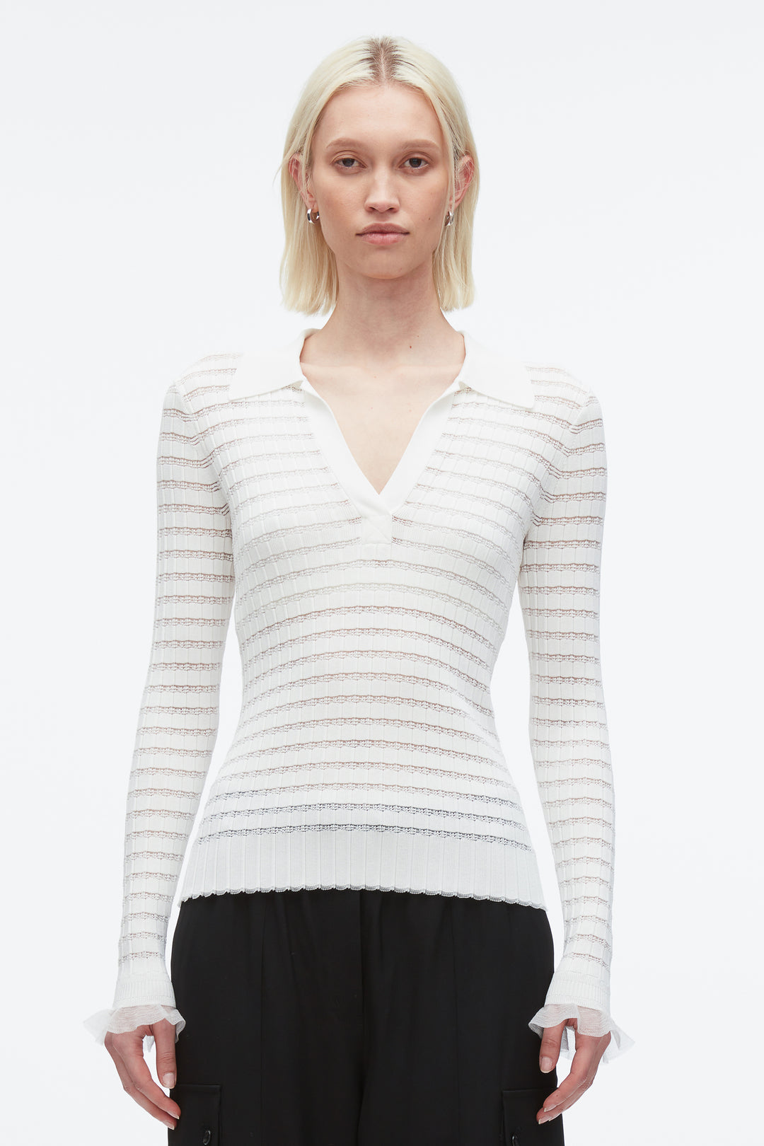 Shadow Stripe Pullover Polo