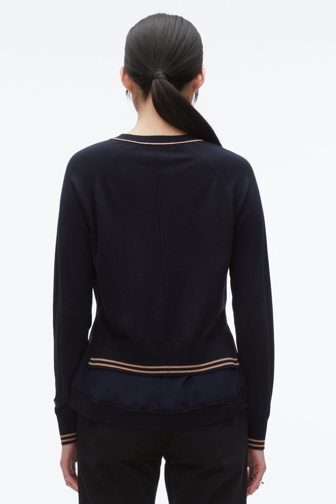Chiffon Hem Boxy Cardigan