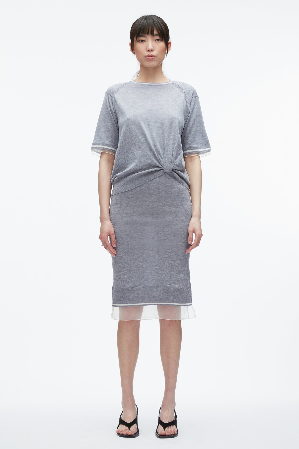 phillip lim knit dress French Tuck with Organza Organza