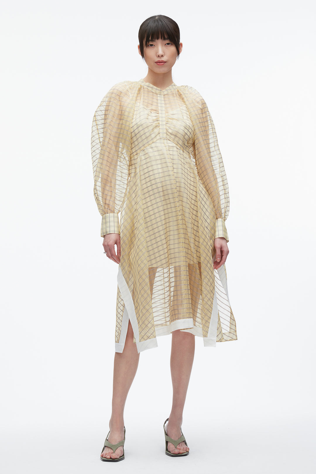 Plaid Organza Flounce Hem dress