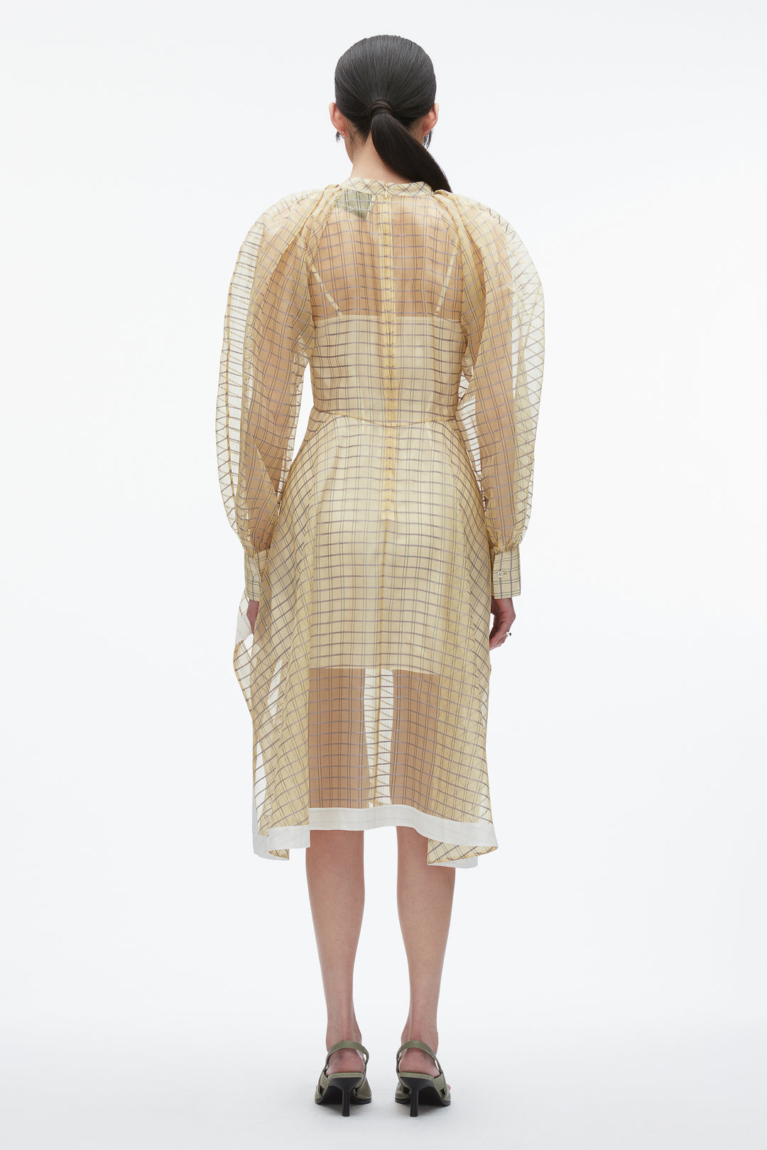 Plaid Organza Flounce Hem dress
