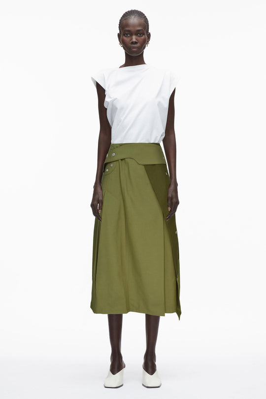 Belted Wrap Utility Skirt