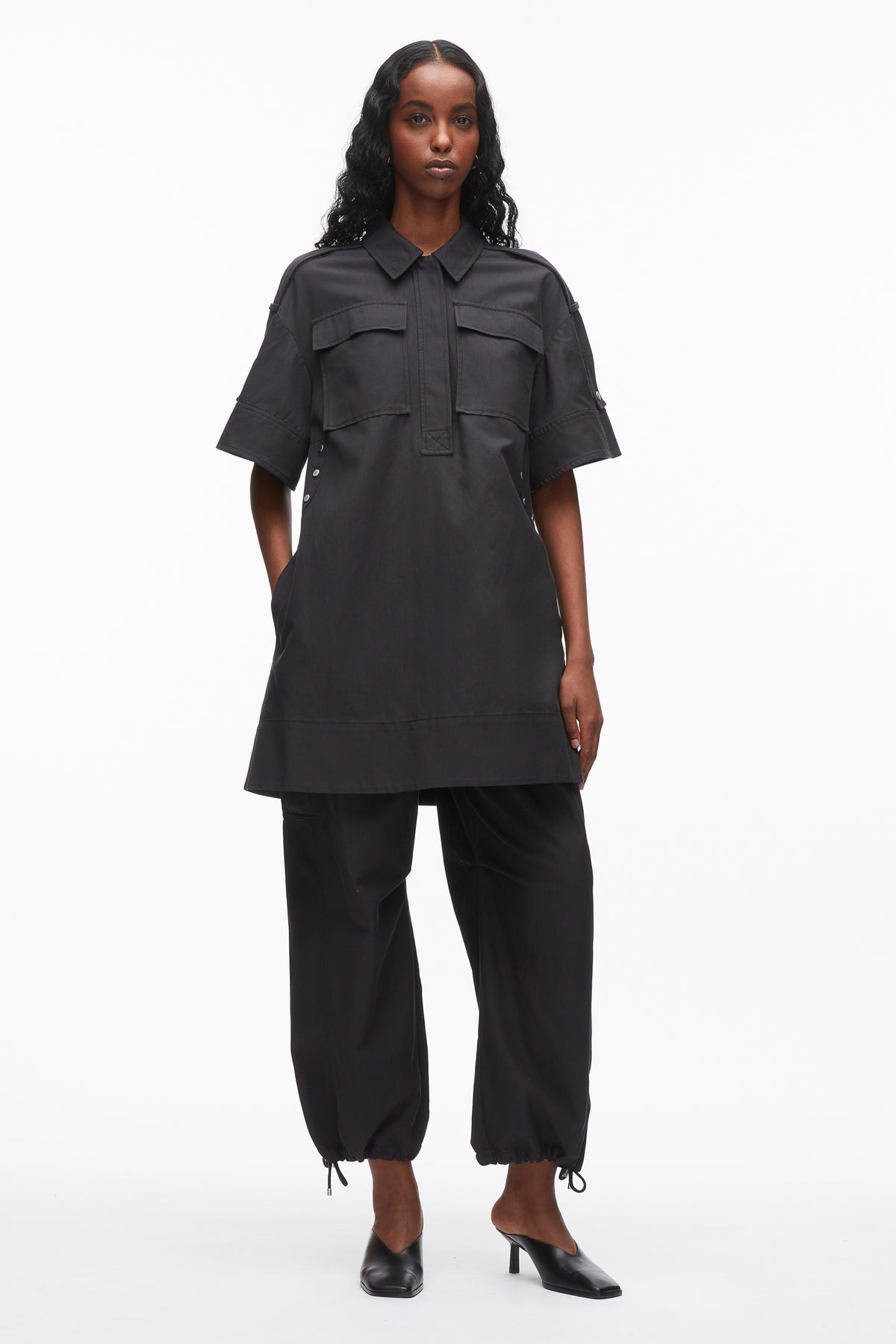 Utility Shift Shirt Dress - MIDNIGHT