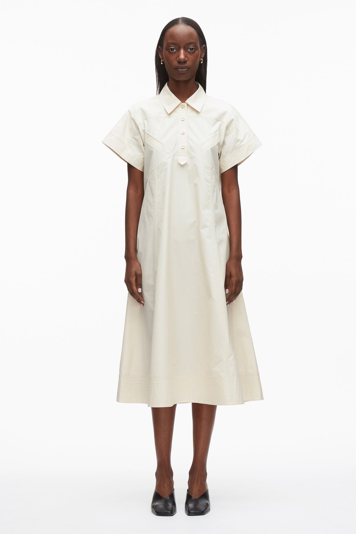 Poplin Trapeze Shirt Dress