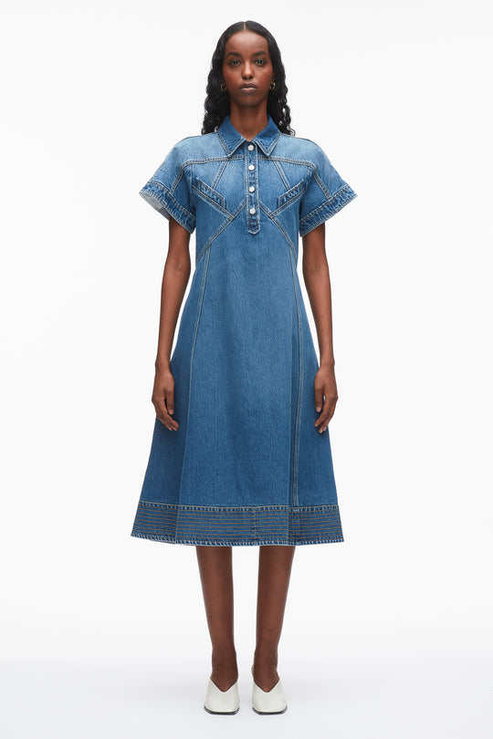 t shirt dress denim Dresses for Women with Pockets Short Sleeve 2025 Vacation Sundresses Beach Button Down Tshirt Summer at Amazon Women's Clothing store Crafted from 100% cotton Denim Tee Dress - White