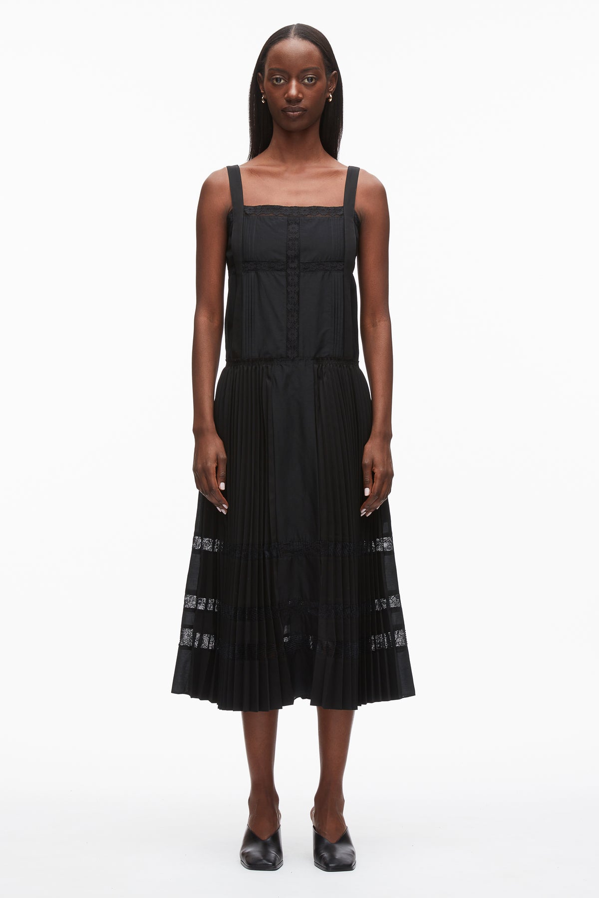 lace dress insert Pleated Tank With - 0 turning them into new Dark Emerald V Neckline botanical print maxi dress color:Brown & Cream