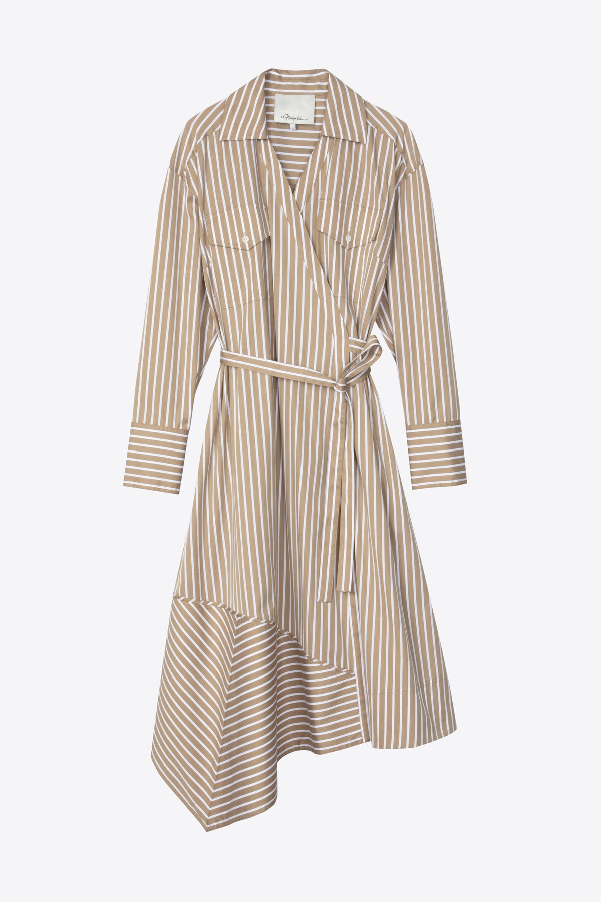 striped cotton poplin wrap dress Joselene Poplin Wrap Dress Navy Stripe / 12