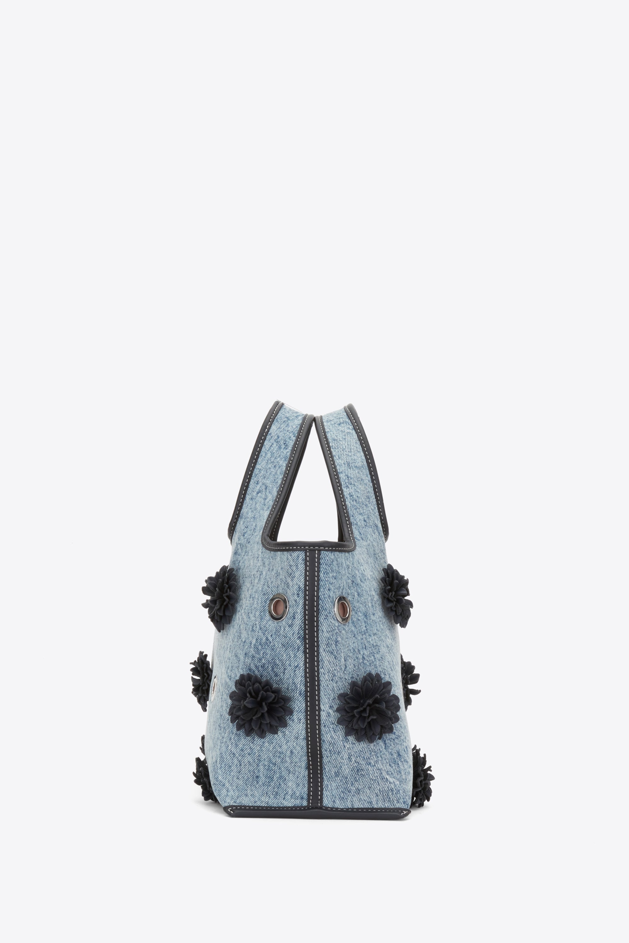 Denim Mini Market Tote with Leather Flowers – 3.1 Phillip Lim