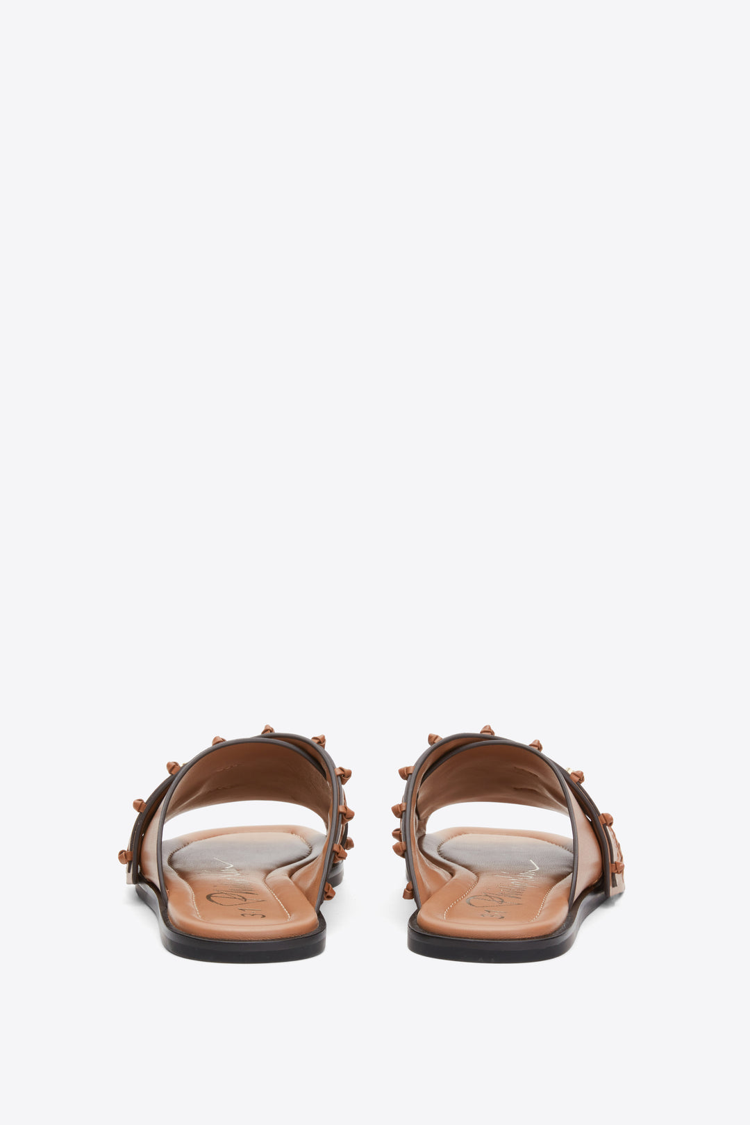 Crossover Slide Sandal with Leather Craft