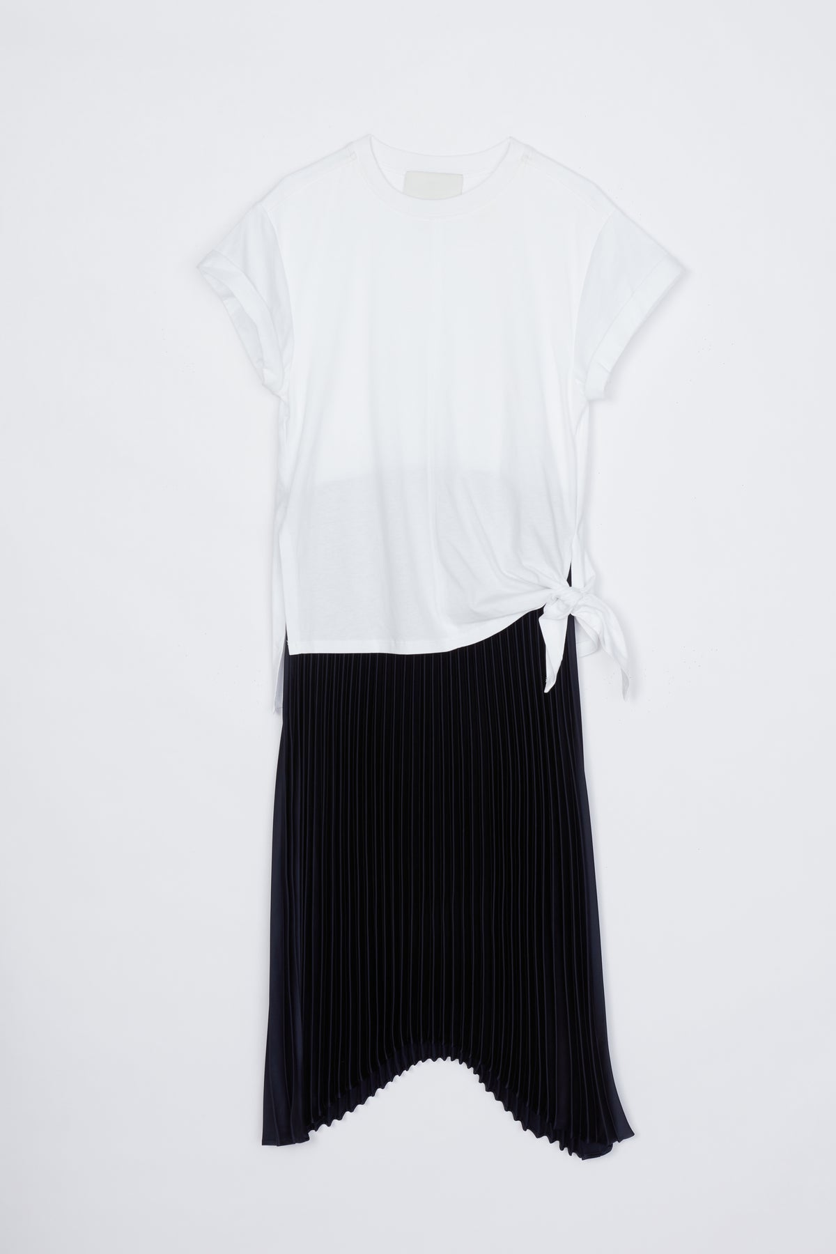 t shirt dress with pleated skirt Stretch Wool-Blend Pleated Mini Shirt Dress