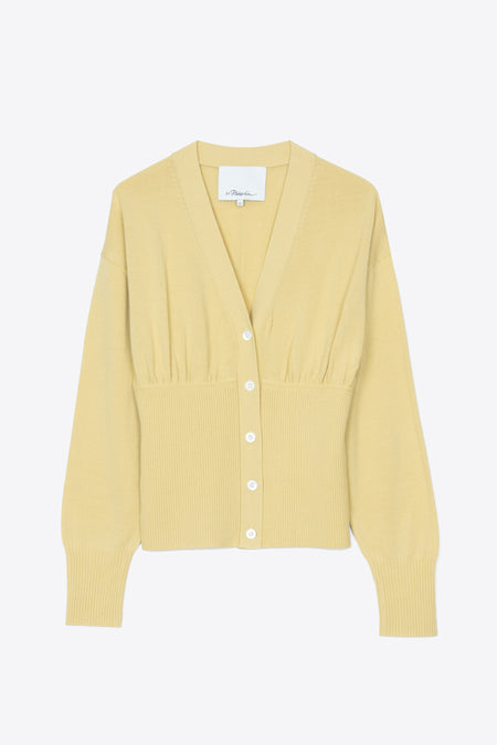 Marled Lurex Rib Long Sleeve Cardigan