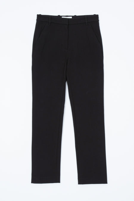Wool Blend Straight Leg Trouser