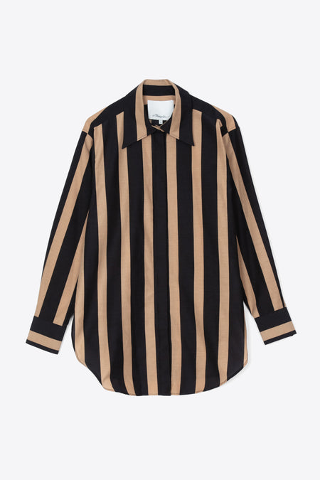 Long Sleeve Sheer Striped Polo Dress