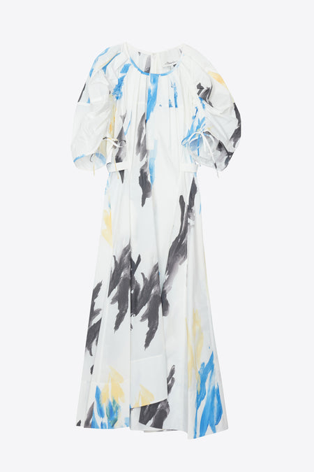 Poplin Combo Puff Sleeve Top