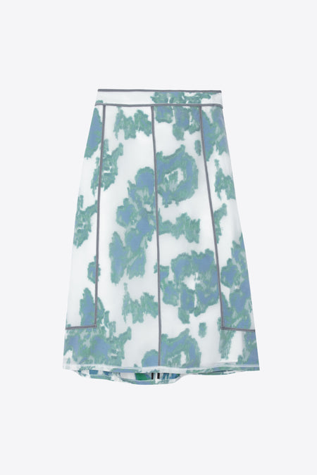 Fil Coupé Abstract Daisy Skirt With Seam Details