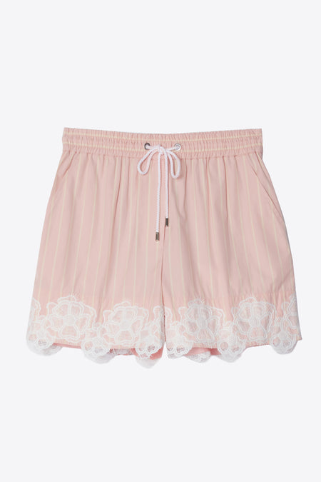 Striped Boxer Short With Lace