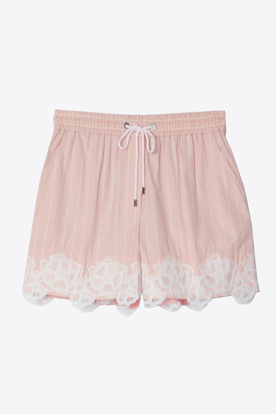 Striped Boxer Short With Lace