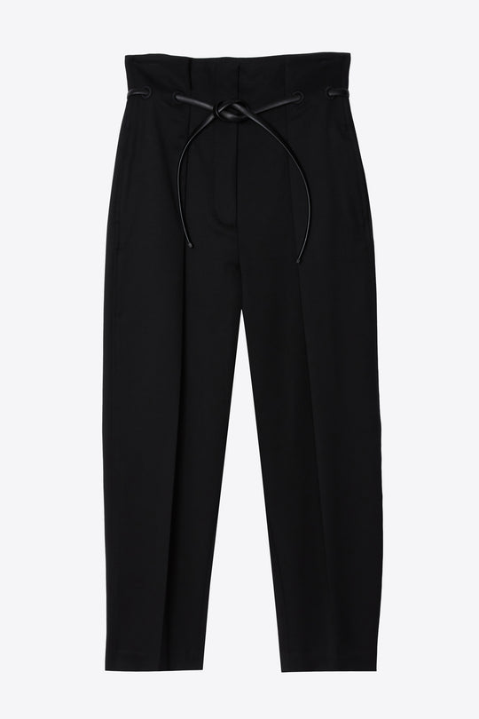 Wool Origami Pant With Belt