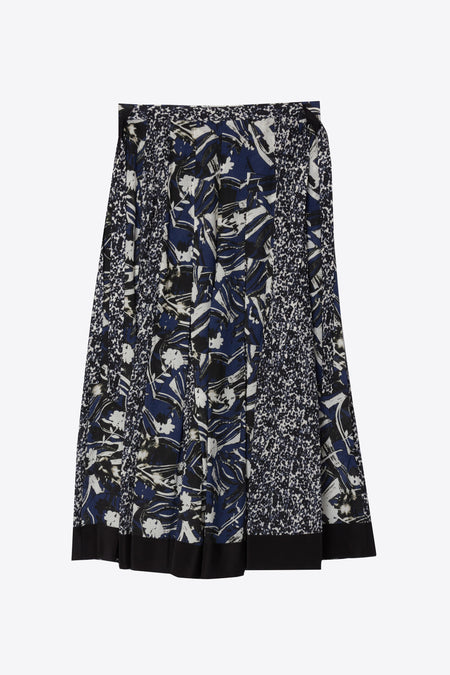 Floral Impressions Pleated Skirt With Ties