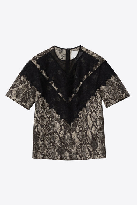 3.1 x Shopbop Long Sleeve Rugby Combo Mini Dress With Lace