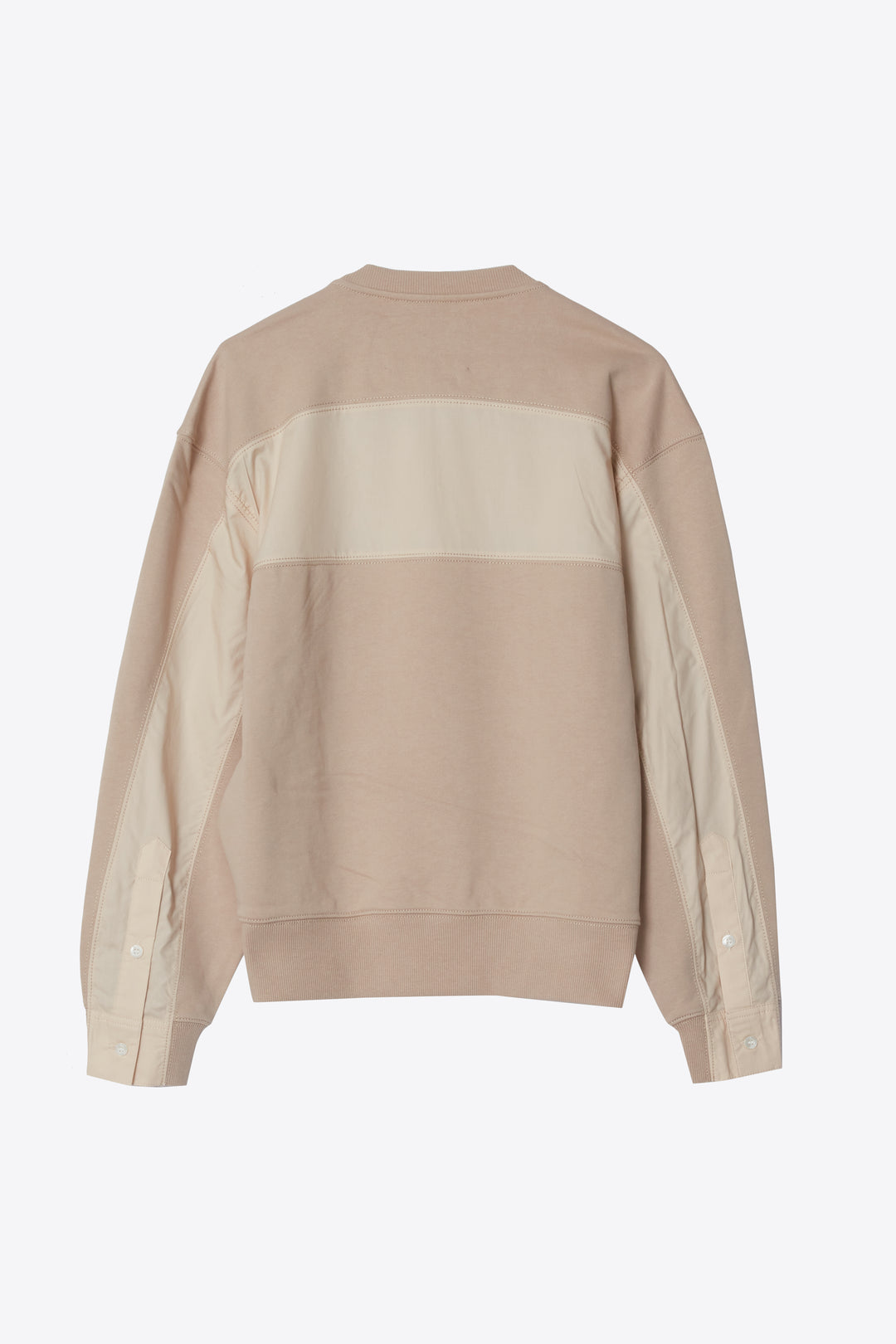 Long Sleeve Studded Sweatshirt With Poplin Back Panel