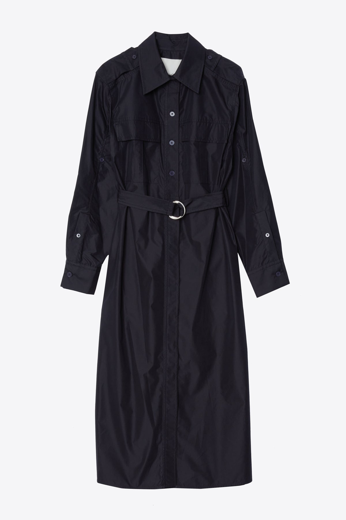 utility midi shirt dress Poplin Utility Midi Shirt Dress
