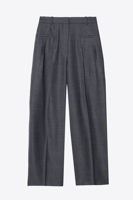 Wide Leg Double Pleat Trouser