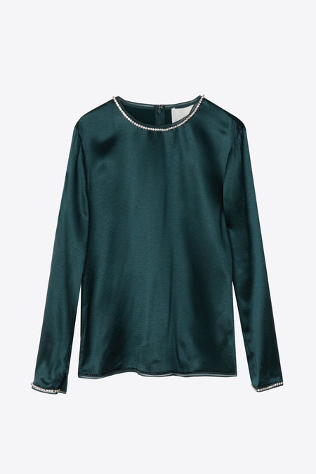 Long Sleeve Top With Ring-Stud Embellishment