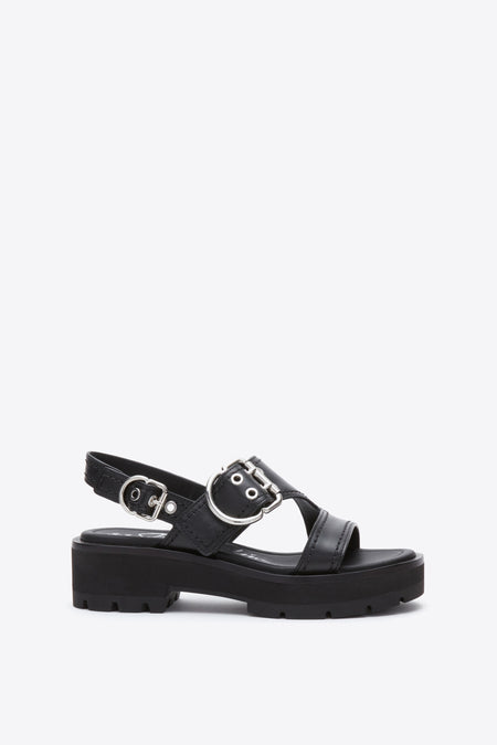 Strappy Eyelet Sandal with Rosettes