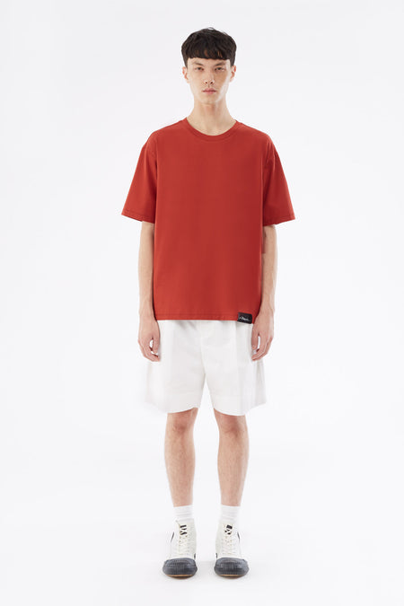 Short Sleeve Oversized Boxy V-Neck Tee