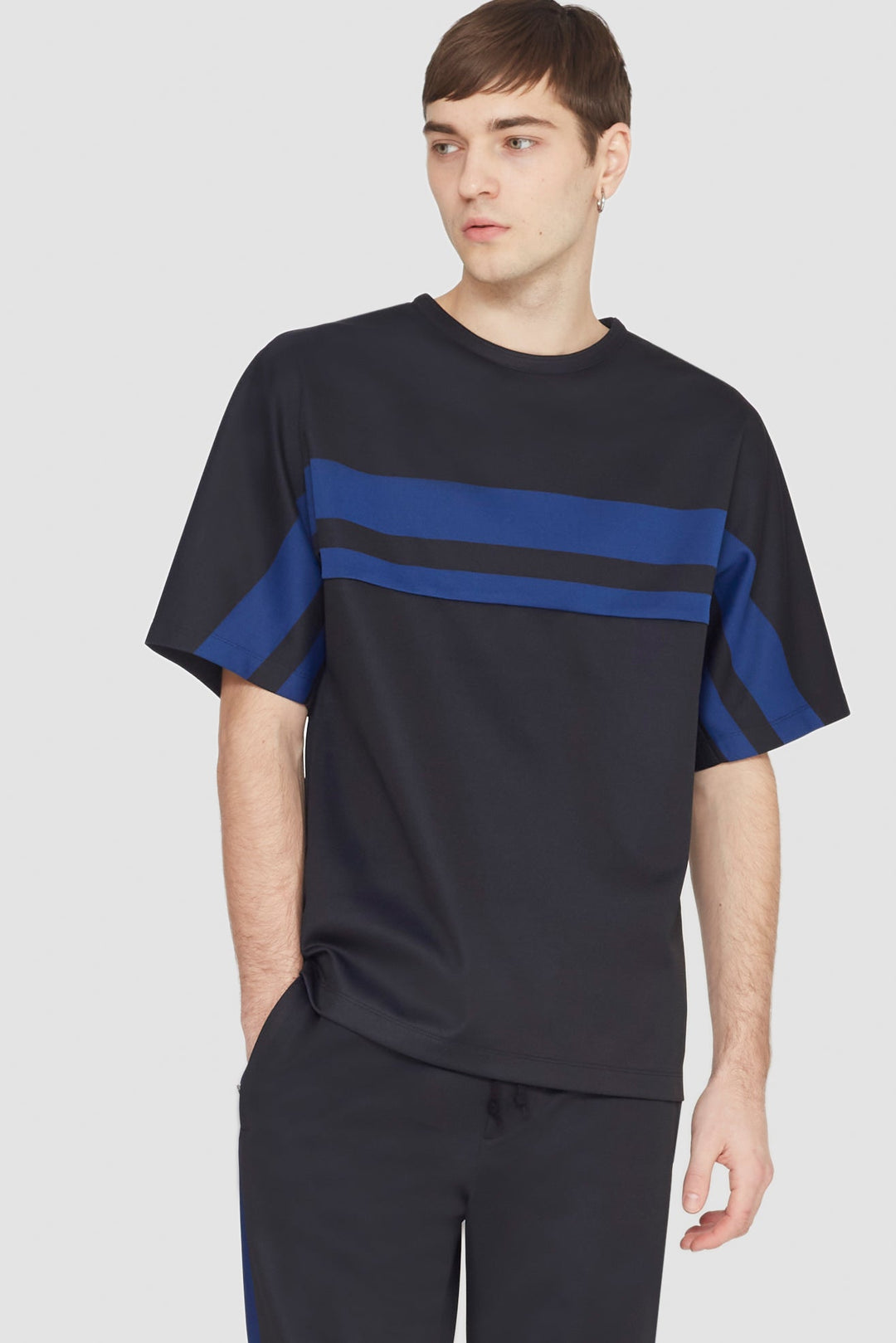 Short Sleeve Stripe Ponte T-Shirt