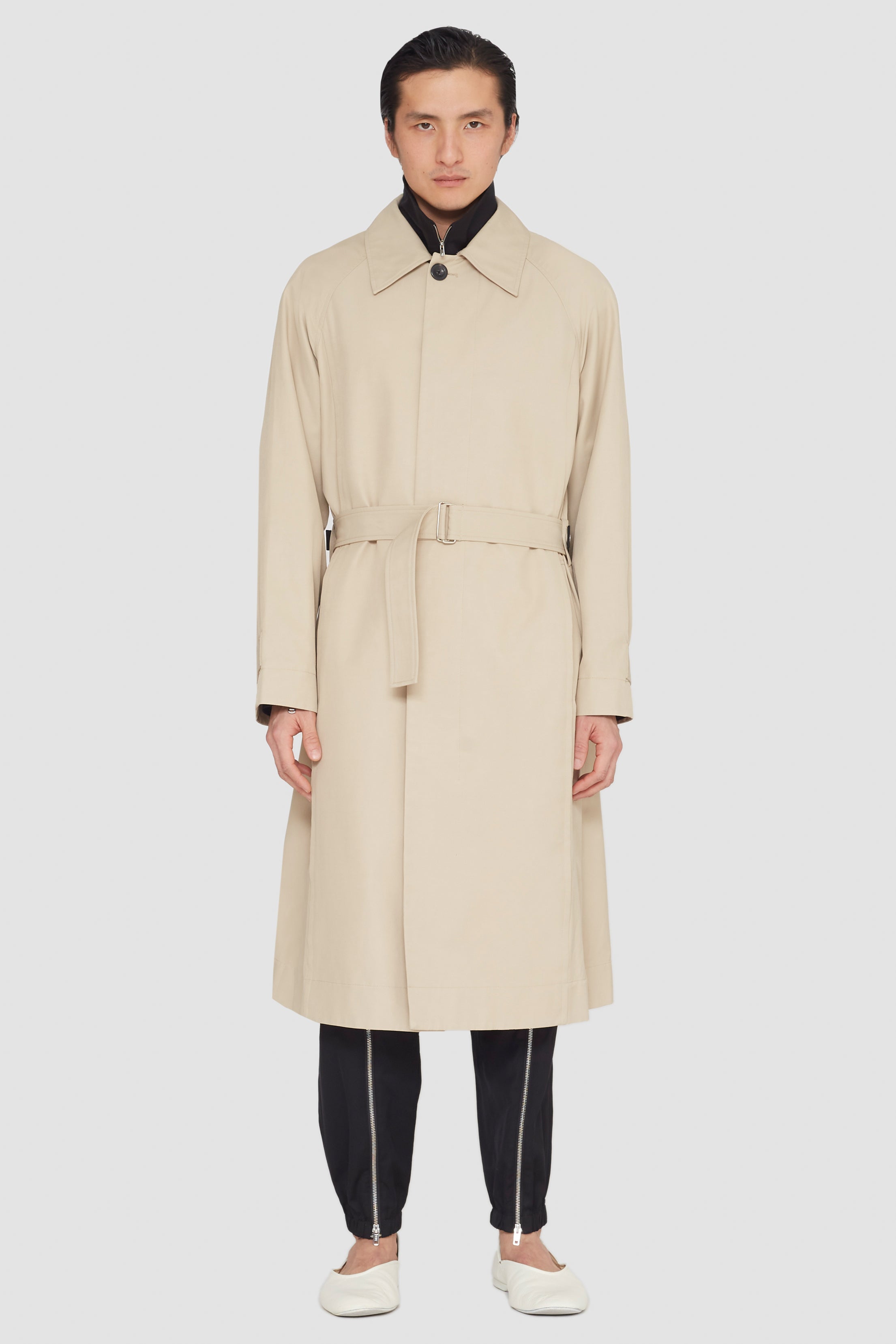 Mid-Length Belted Trench Coat