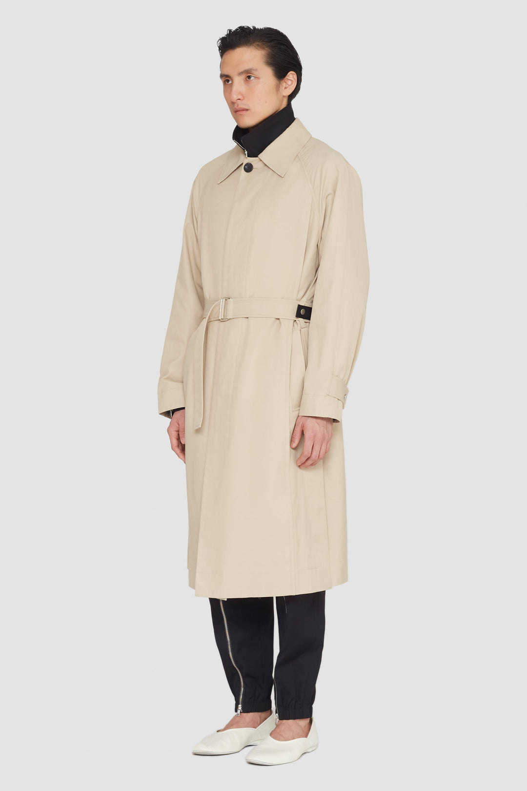 Mid-Length Belted Trench Coat