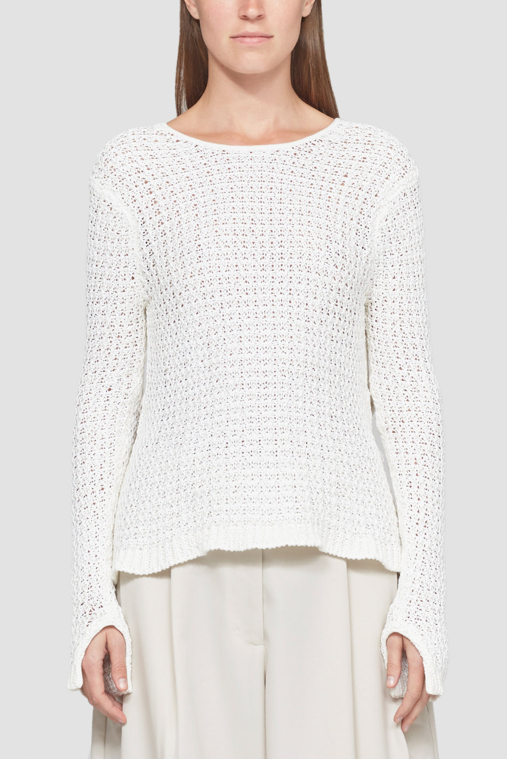 Textured Long Sleeve Crewneck