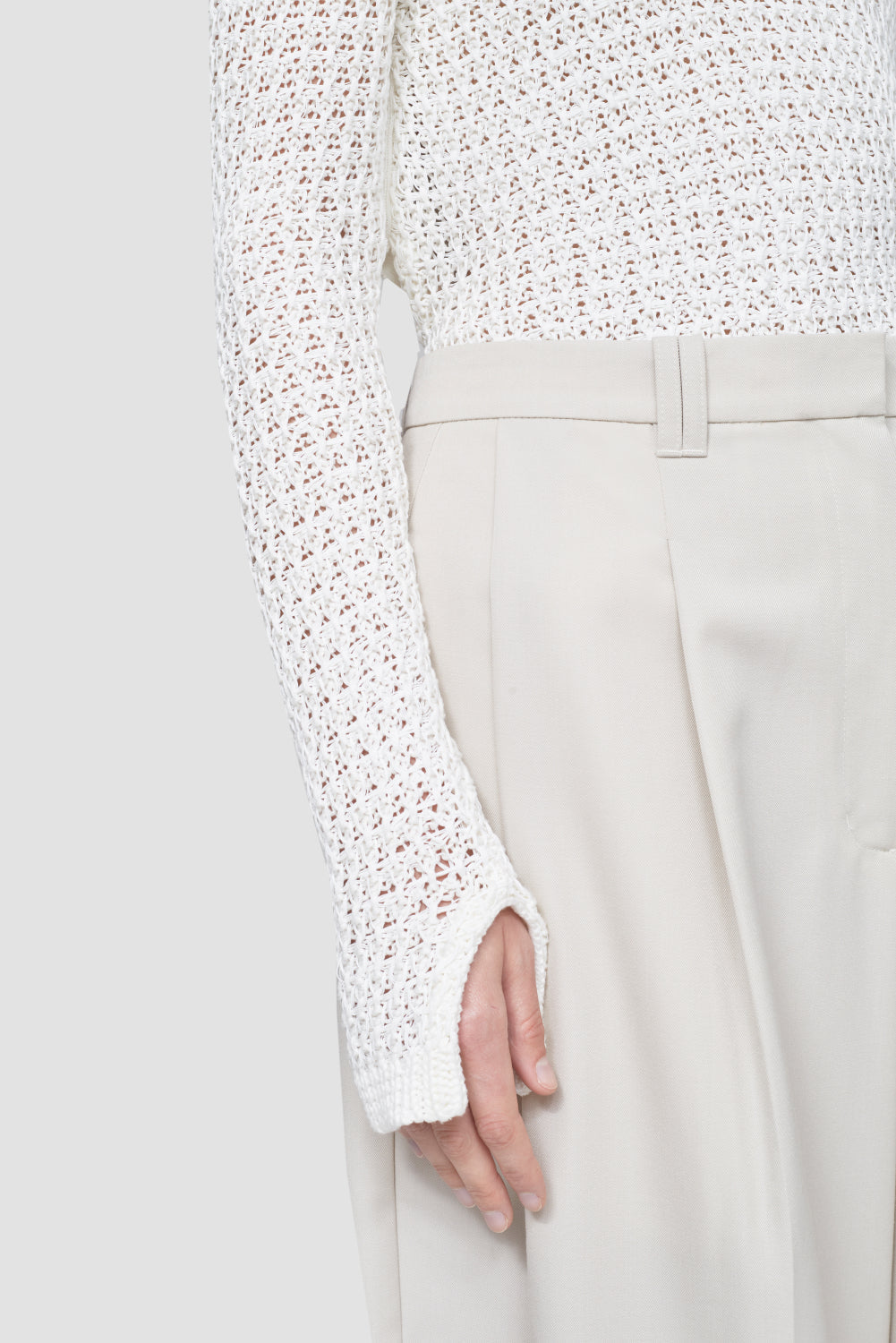 Textured Long Sleeve Crewneck