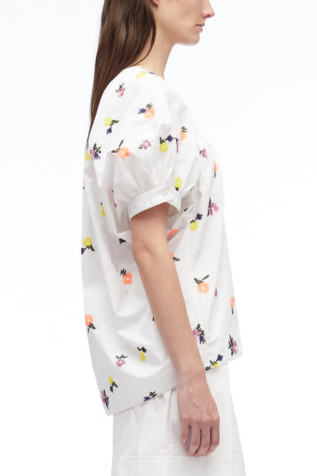 Flowerworks Bloom Sleeve Scoop Neck Top