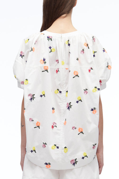 Flowerworks Bloom Sleeve Scoop Neck Top