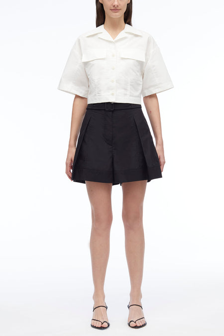 Buttoned Side Utility Skirt