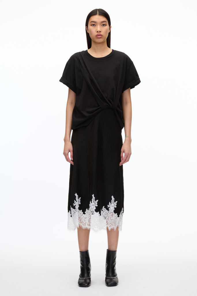 Draped T Shirt Slip Combo Dress