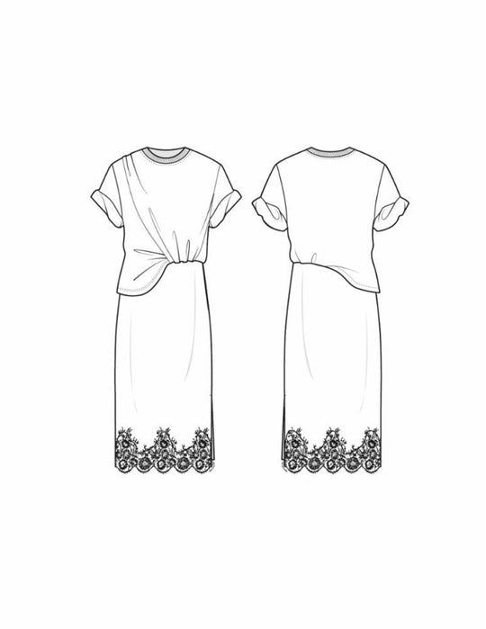 DRAPED T-SHIRT SLIP COMBO DRS