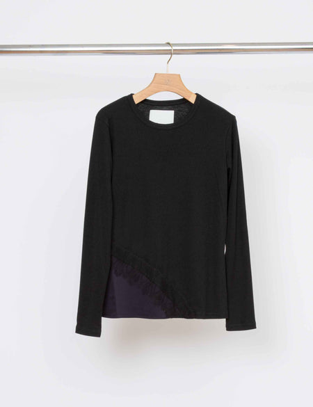 Lofty Rib Cardigan With Lace Detail