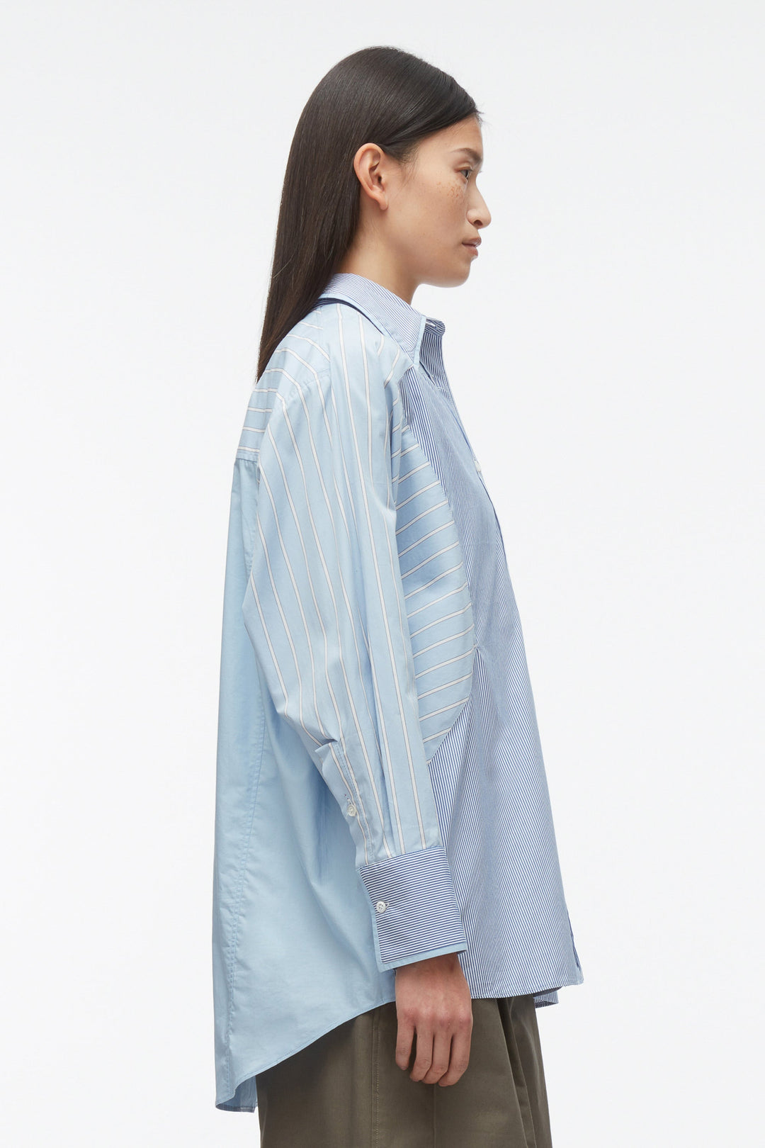 Mixed Stripe Oversized Shirt