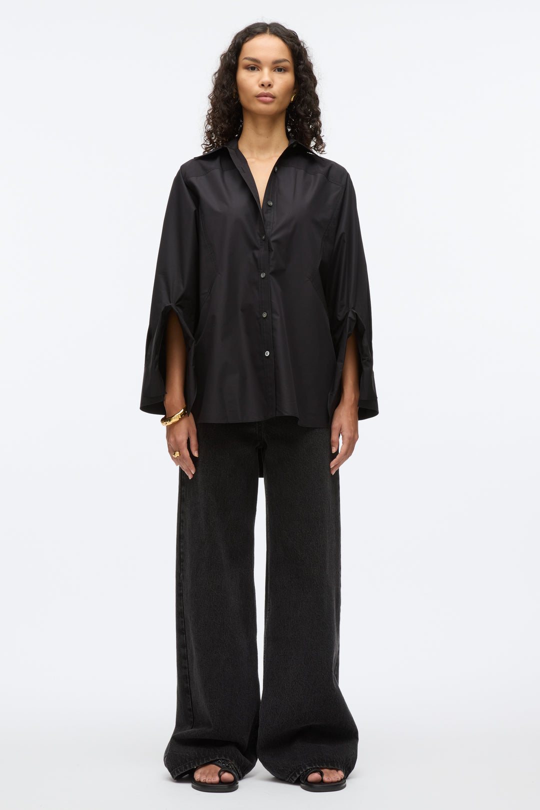 Oversize Shirt with Cascade Cuff