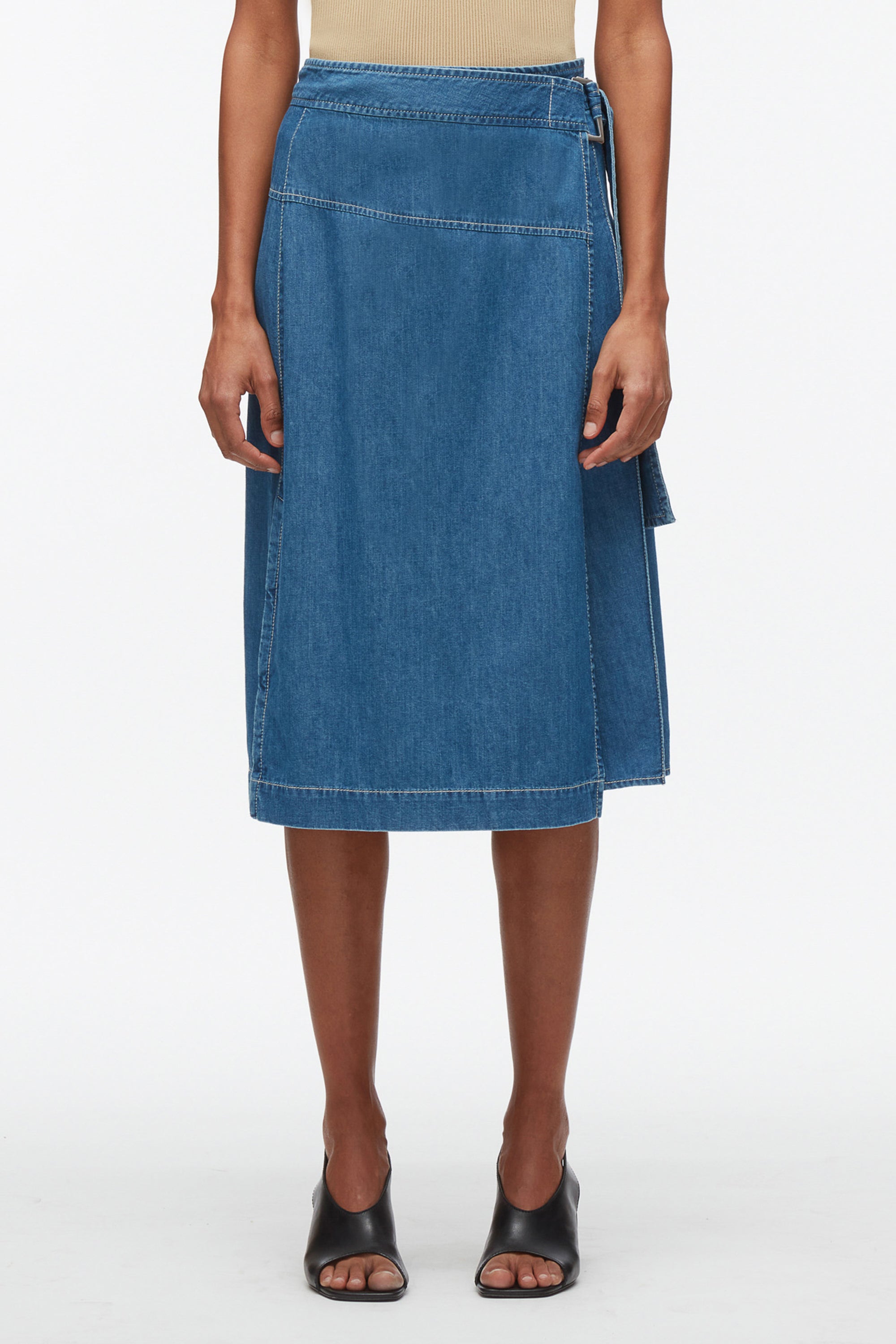 Chambray Wrap Skirt