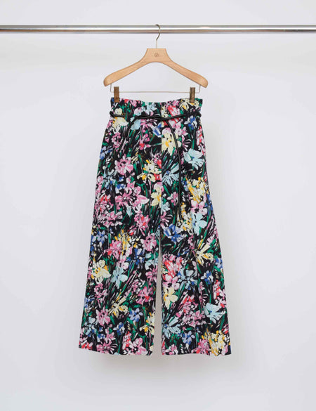 Heavy Cady Color Block Wide Leg Trouser