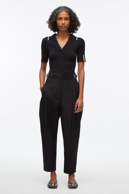 Cocoon Roll Collar Poplin Top