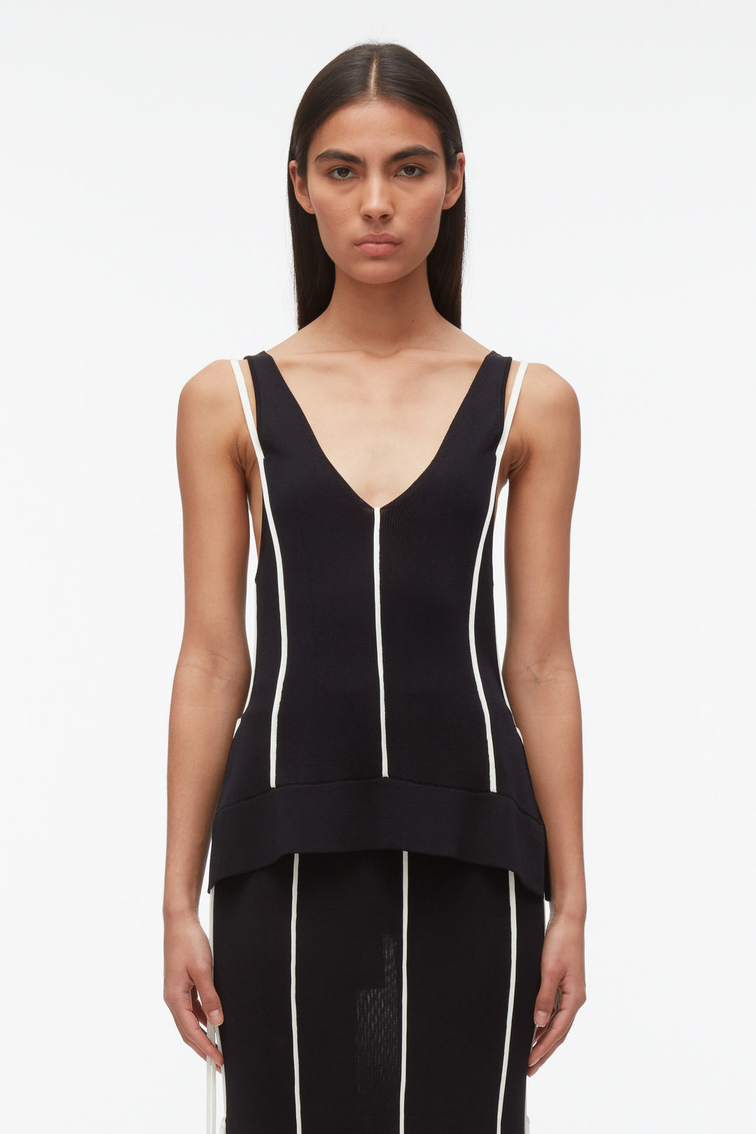 V-Neck Tank with Piping