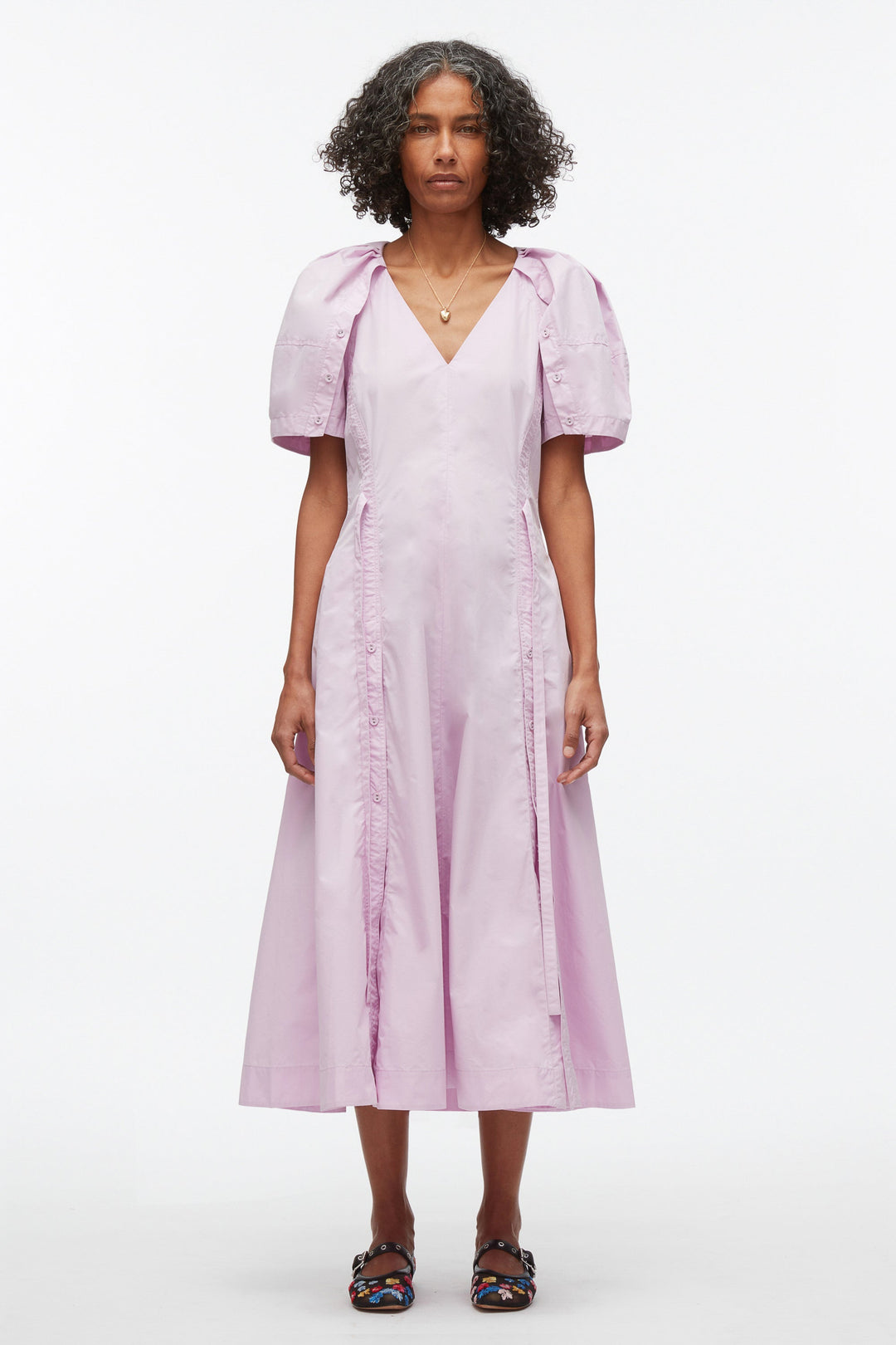 Bloom Sleeve V-Neck Dress